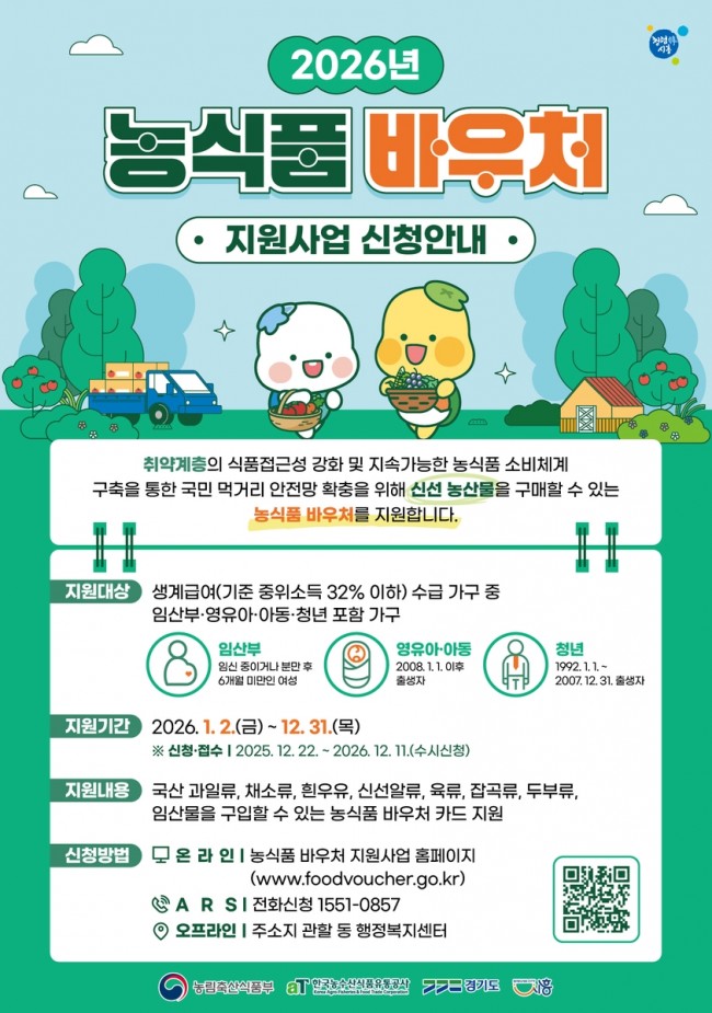 시흥시, 농식품 바우처로 취약계층의 건강한 식생활 지원 나서