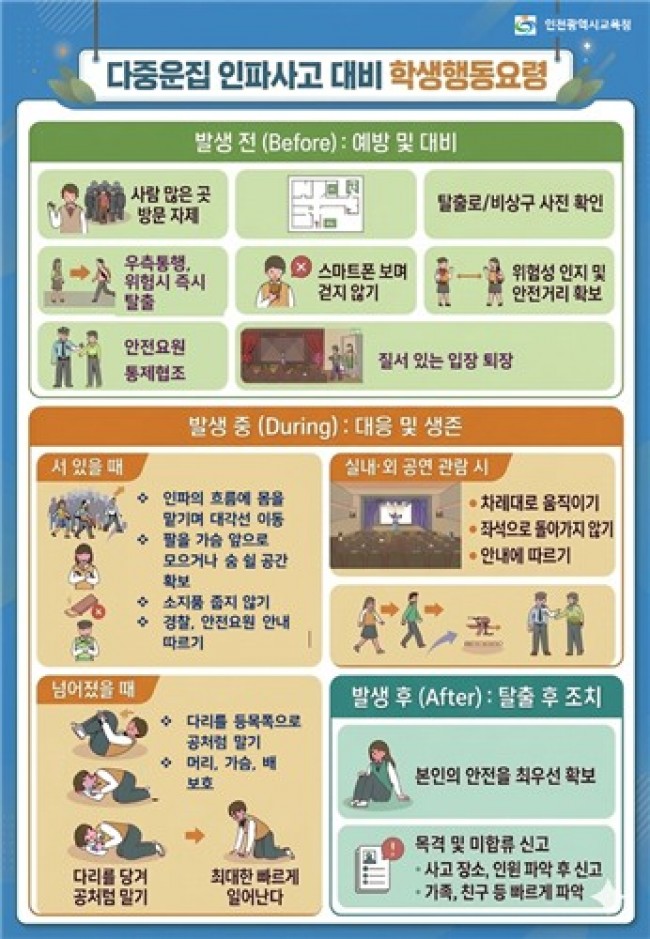 인천시교육청, BTS 광화문 공연 대규모 인파 대비 '학생 안전사고 예방' 총력
