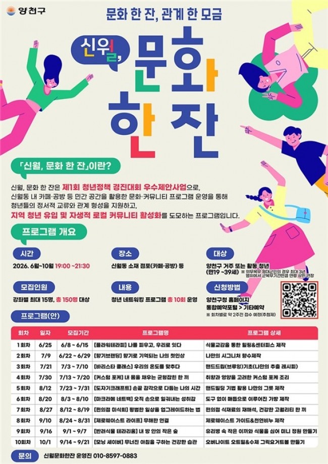 양천구, 청년 커뮤니티 프로그램 '신월, 문화 한 잔' 운영